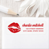 Rode lippenstift markering retro retouradres etiket (Insitu)