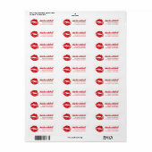 Rode lippenstift markering retro retouradres etiket (Full Sheet)