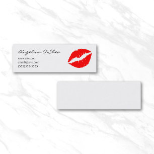 Rode lippenstift mini visitekaartje