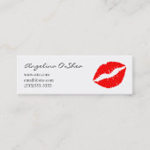 Rode lippenstift mini visitekaartje (Voorkant)