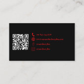 Rode lippenstift op de tong zwart met aangepaste n visitekaartje (Achterkant)