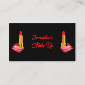 Rode lippenstift op de tong zwart met aangepaste n visitekaartje (Voorkant)