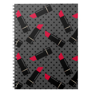 Rode lippenstift, retro notitieboek