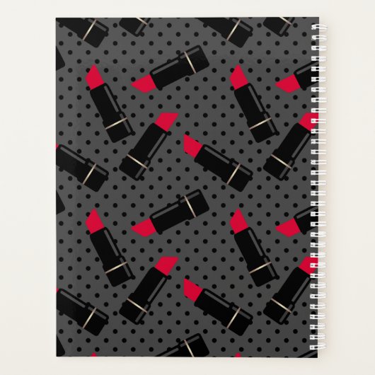 Rode lippenstift, retro planner (Achterkant)