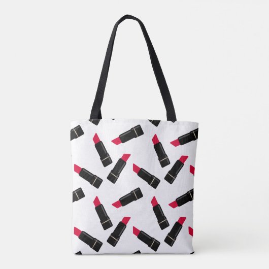 Rode lippenstift, retro tote bag (Achterkant)