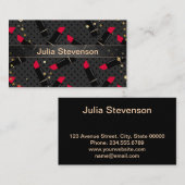 Rode lippenstift, retro visitekaartje (Voorkant / Achterkant)