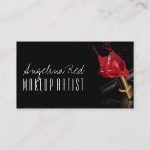 Rode Lippenstift Spetter Make-up Artiest Schoonhei Visitekaartje