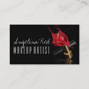 Rode Lippenstift Spetter Make-up Artiest Schoonhei Visitekaartje