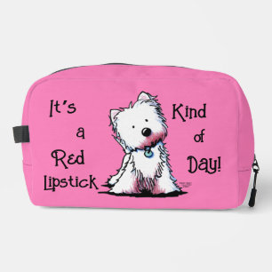 Rode lippenstift Westie Toilettasje