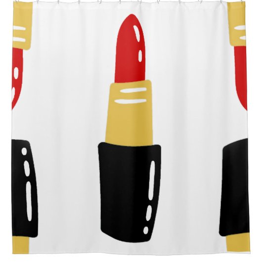rode lippenstiften douchegordijn (Voorkant)
