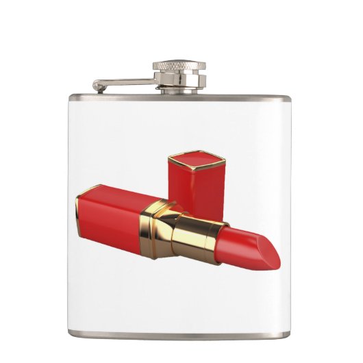 Rode lippenstiftfles heupfles (Voorkant)