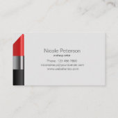 Rode lippenstiftmake-up visitekaartje (Achterkant)
