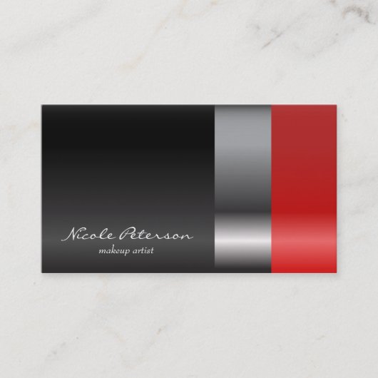 Rode lippenstiftmake-up visitekaartje (Voorkant)