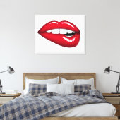 Rode Lips 2 Canvas Afdruk (Insitu (Slaapkamer))