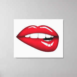 Rode Lips 2 Canvas Afdruk