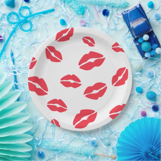 Rode lips Afdrukpapier Bord (Feest)