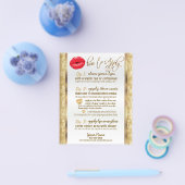 Rode Lips en Gold Damask instructies Flyer (Enkel)