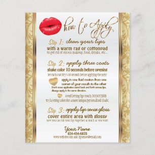 Rode Lips en Gold Damask instructies Flyer