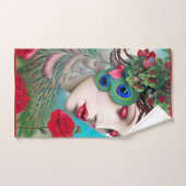Rode lips en Rozen Peacock Abstract Bad Handdoek (Handdoek)