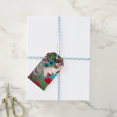 Rode lips en Rozen Peacock Abstract Cadeaulabel (Met Touw)