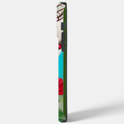 Rode lips en Rozen Peacock Abstract Case-Mate iPhone Case (Achterkant / Links)