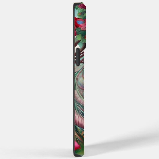 Rode lips en Rozen Peacock Abstract Case-Mate iPhone Case (Achterkant / Rechts)