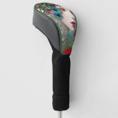 Rode lips en Rozen Peacock Abstract Golfheadcover (Schuin)