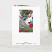 Rode lips en Rozen Peacock Abstract Kaart (Achterkant)