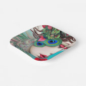 Rode lips en Rozen Peacock Abstract Papieren Bordje (Gebogen)