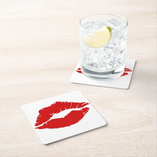 "Rode lips" Kartonnen Onderzetters (Insitu)