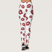 Rode Lips Kiss Patroonpatronen Leggings (Achterkant)