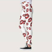 Rode Lips Kiss Patroonpatronen Leggings (Links)