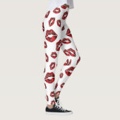 Rode Lips Kiss Patroonpatronen Leggings (Rechts)