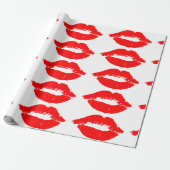 RODE LIPS KISS WRAPPING PAPIER (Uitgerold)