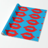 RODE LIPS KISS WRAPPING PAPIER (Uitgerold)
