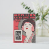 RODE LIPS KRIJGT MIJN BLAUW WEG BRIEFKAART (Staand voorkant)