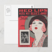 RODE LIPS KRIJGT MIJN BLAUW WEG BRIEFKAART (Voorkant / Achterkant)