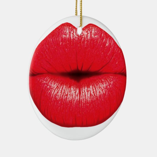 Rode lips lippenstift pop kunst kus keramisch ornament (Rechts)