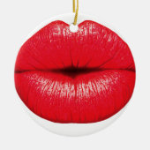 Rode lips lippenstift pop kunst kus keramisch ornament (Voorkant)