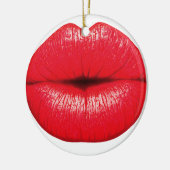 Rode lips lippenstift pop kunst kus keramisch ornament (Links)