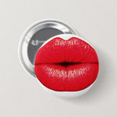 Rode lips lippenstift pop kunst kus ronde button 5,7 cm (Voorkant /achterkant)