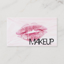 Rode Lips met roze Marmer achtergrond Visitekaartje