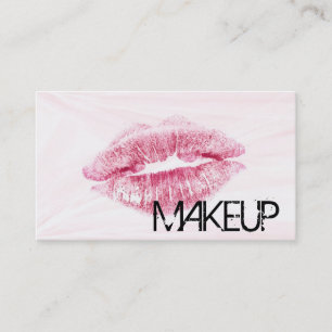 Rode Lips met roze Marmer achtergrond Visitekaartje