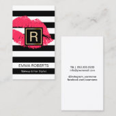 Rode lips met zachte strips voor toppen en haartop visitekaartje (Voorkant / Achterkant)