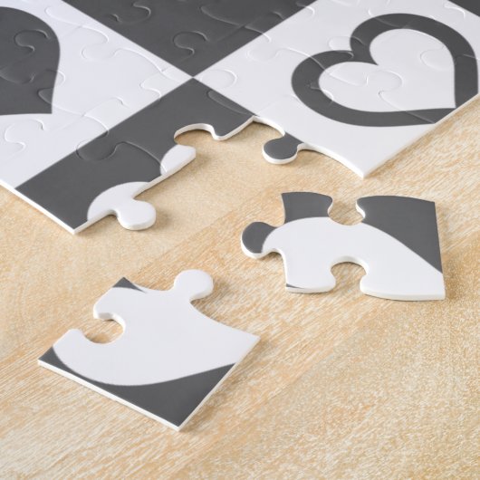 Rode lips Puzzle Ring - Harten Legpuzzel (Zijkant)