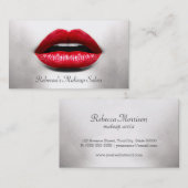 Rode lips Retro zwart-wit - Makeup kunstenaar Visitekaartje (Voorkant / Achterkant)