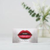 Rode lips Retro zwart-wit - Makeup kunstenaar Visitekaartje (Staand voorkant)