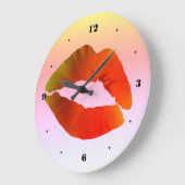 Rode Lips rondom (grote) wandklok (Hoek)