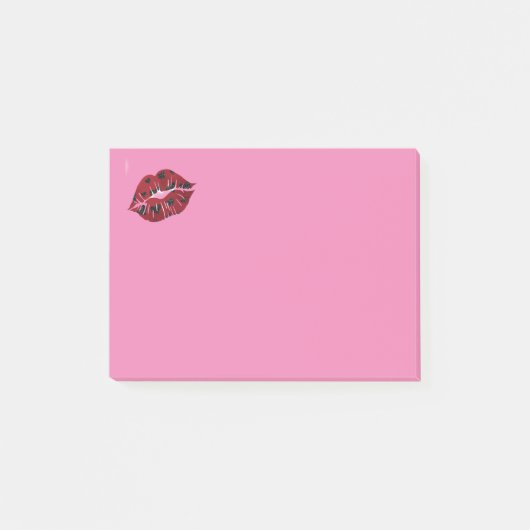 Rode Lips Roze briefjes Post-it® Notes (Voorkant)