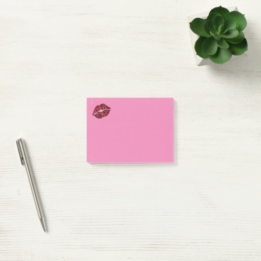 Rode Lips Roze briefjes Post-it® Notes (Kantoor)